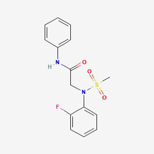 molecular formula C15H15FN2O3S B5807970 N~2~-(2-fluorophenyl)-N~2~-(methylsulfonyl)-N~1~-phenylglycinamide 