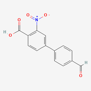 molecular formula C14H9NO5 B580807 4-(4-Formylphenyl)-2-nitrobenzoic acid CAS No. 1261946-59-1