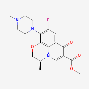 molecular formula C19H22FN3O4 B580810 (S)-methyl 9-fluoro-3-methyl-10-(4-methylpiperazin-1-yl)-7-oxo-3,7-dihydro-2H-[1,4]oxazino[2,3,4-ij]quinoline-6-carboxylate CAS No. 862690-19-5