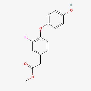 molecular formula C15H13IO4 B580811 Methyl 2-(4-(4-hydroxyphenoxy)-3-iodophenyl)acetate CAS No. 471248-25-6