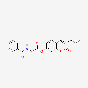 molecular formula C22H21NO5 B5808151 4-methyl-2-oxo-3-propyl-2H-chromen-7-yl 2-(benzoylamino)acetate 