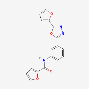 molecular formula C17H11N3O4 B5808208 N-{3-[5-(2-furyl)-1,3,4-oxadiazol-2-yl]phenyl}-2-furamide 