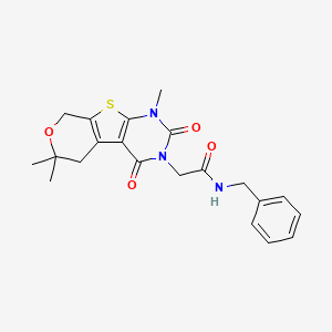 molecular formula C21H23N3O4S B5808242 N-benzyl-2-(6,12,12-trimethyl-3,5-dioxo-11-oxa-8-thia-4,6-diazatricyclo[7.4.0.02,7]trideca-1(9),2(7)-dien-4-yl)acetamide 