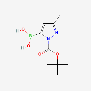 molecular formula C9H15BN2O4 B580825 (1-(tert-Butoxycarbonyl)-3-methyl-1H-pyrazol-5-yl)boronic acid CAS No. 1217501-27-3