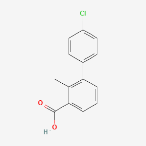 molecular formula C14H11ClO2 B580826 3-(4-Chlorophenyl)-2-methylbenzoic acid CAS No. 1261930-53-3