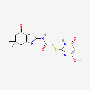 molecular formula C16H18N4O4S2 B5808310 N-(5,5-dimethyl-7-oxo-4,5,6,7-tetrahydro-1,3-benzothiazol-2-yl)-2-[(4-methoxy-6-oxo-1,6-dihydropyrimidin-2-yl)sulfanyl]acetamide 
