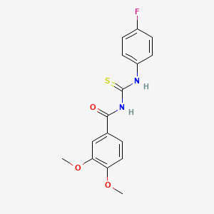 molecular formula C16H15FN2O3S B5808327 N-[(4-fluorophenyl)carbamothioyl]-3,4-dimethoxybenzamide 
