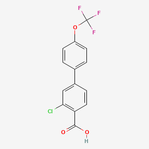 molecular formula C14H8ClF3O3 B580835 2-Chloro-4-(4-trifluoromethoxyphenyl)benzoic acid CAS No. 1261455-21-3
