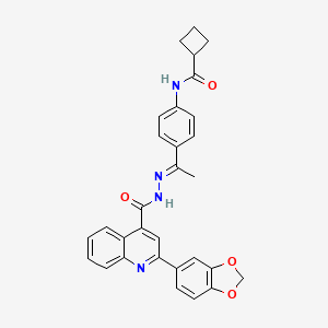 molecular formula C30H26N4O4 B5808429 N-[4-(N-{[2-(1,3-benzodioxol-5-yl)-4-quinolinyl]carbonyl}ethanehydrazonoyl)phenyl]cyclobutanecarboxamide 