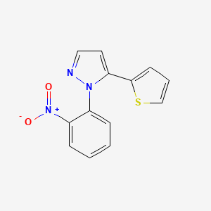 molecular formula C13H9N3O2S B580843 1-(2-nitrophenyl)-5-(thiophen-2-yl)-1H-pyrazole CAS No. 1269293-17-5
