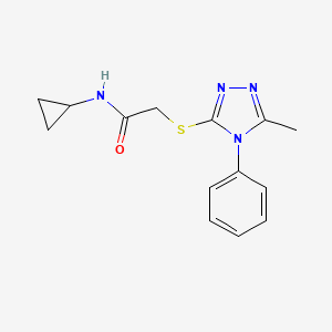 molecular formula C14H16N4OS B5808442 N-cyclopropyl-2-[(5-methyl-4-phenyl-1,2,4-triazol-3-yl)sulfanyl]acetamide 