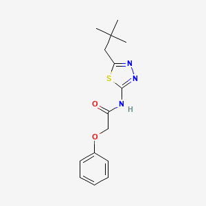 molecular formula C15H19N3O2S B5808549 N-[5-(2,2-dimethylpropyl)-1,3,4-thiadiazol-2-yl]-2-phenoxyacetamide 