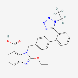 molecular formula C26H24N6O3 B580856 1H-1-Ethyl-d5 Candesartan CAS No. 1246818-70-1