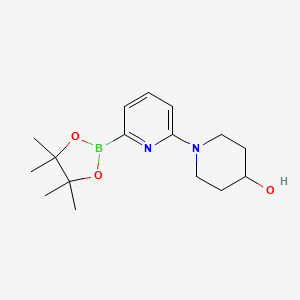 molecular formula C16H25BN2O3 B580863 1-(6-(4,4,5,5-Tetramethyl-1,3,2-dioxaborolan-2-yl)pyridin-2-yl)piperidin-4-ol CAS No. 1313040-65-1
