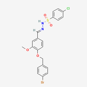 molecular formula C21H18BrClN2O4S B5808685 N'-{4-[(4-bromobenzyl)oxy]-3-methoxybenzylidene}-4-chlorobenzenesulfonohydrazide 