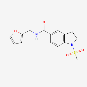 molecular formula C15H16N2O4S B5808695 N-(furan-2-ylmethyl)-1-(methylsulfonyl)-2,3-dihydro-1H-indole-5-carboxamide 