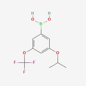 molecular formula C10H12BF3O4 B580874 3-Isopropoxy-5-(trifluoromethoxy)phenylboronic acid CAS No. 1256346-01-6