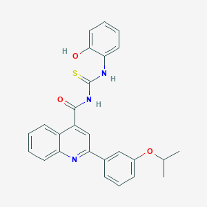 molecular formula C26H23N3O3S B5808758 N-(2-HYDROXYPHENYL)-N'-{[2-(3-ISOPROPOXYPHENYL)-4-QUINOLYL]CARBONYL}THIOUREA 