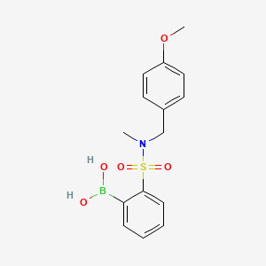 molecular formula C15H18BNO5S B580876 2-(N-(4-Methoxybenzyl)-N-methylsulfamoyl)phenylboronic acid CAS No. 1218790-60-3