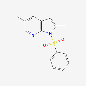 molecular formula C15H14N2O2S B580880 2,5-Dimethyl-1-(phenylsulfonyl)-1H-pyrrolo[2,3-b]pyridine CAS No. 1227270-58-7