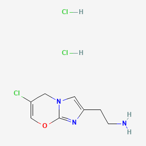 molecular formula C8H12Cl3N3O B580882 2-(6-Chloro-5H-imidazo[2,1-b][1,3]oxazin-2-yl)ethanamine dihydrochloride CAS No. 1365967-97-0