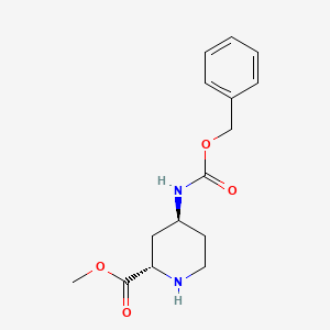 molecular formula C15H20N2O4 B580883 Methyl (2S,4S)-4-(benzyloxycarbonylamino)piperidine-2-carboxylate CAS No. 1255664-48-2