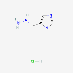 molecular formula C5H11ClN4 B580888 1H-Imidazole, 5-(hydrazinylmethyl)-1-methyl-, hydrochloride (1:1) CAS No. 1263283-74-4