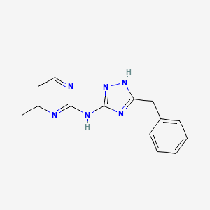 molecular formula C15H16N6 B5808887 N-(5-benzyl-1H-1,2,4-triazol-3-yl)-4,6-dimethylpyrimidin-2-amine 