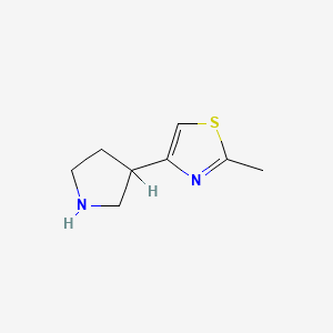 molecular formula C8H12N2S B580890 2-Methyl-4-(pyrrolidin-3-yl)-1,3-thiazole CAS No. 1225218-96-1