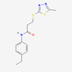 molecular formula C14H17N3OS2 B5808932 N-(4-ethylphenyl)-3-[(5-methyl-1,3,4-thiadiazol-2-yl)sulfanyl]propanamide 
