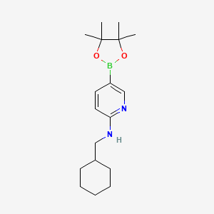 molecular formula C18H29BN2O2 B580895 N-(Cyclohexylmethyl)-5-(4,4,5,5-tetramethyl-1,3,2-dioxaborolan-2-yl)pyridin-2-amine CAS No. 1309981-26-7