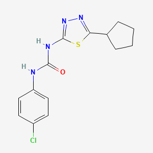 molecular formula C14H15ClN4OS B5808965 1-(4-Chlorophenyl)-3-(5-cyclopentyl-1,3,4-thiadiazol-2-yl)urea 