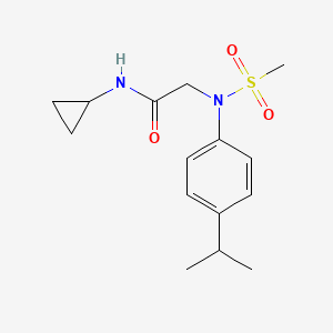 molecular formula C15H22N2O3S B5808966 N~1~-cyclopropyl-N~2~-(4-isopropylphenyl)-N~2~-(methylsulfonyl)glycinamide 