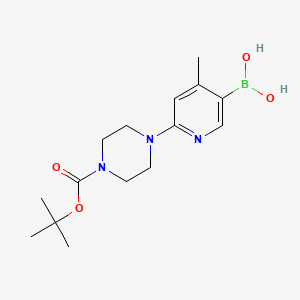 molecular formula C15H24BN3O4 B580899 6-(4-(Tert-butoxycarbonyl)piperazin-1-yl)-4-methylpyridin-3-ylboronic acid CAS No. 1254163-84-2