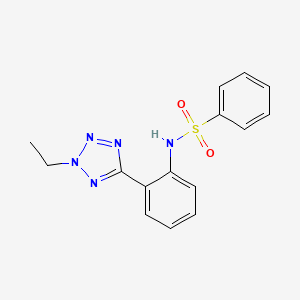 molecular formula C15H15N5O2S B5808992 N-[2-(2-ethyltetrazol-5-yl)phenyl]benzenesulfonamide 