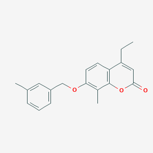 molecular formula C20H20O3 B5809012 4-ethyl-8-methyl-7-[(3-methylphenyl)methoxy]-2H-chromen-2-one 