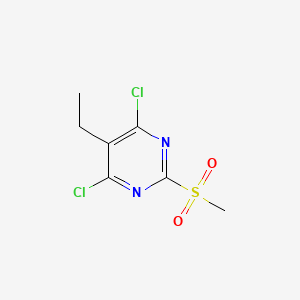 molecular formula C7H8Cl2N2O2S B580904 4,6-Dichloro-5-ethyl-2-(methylsulfonyl)pyrimidine CAS No. 1263314-16-4