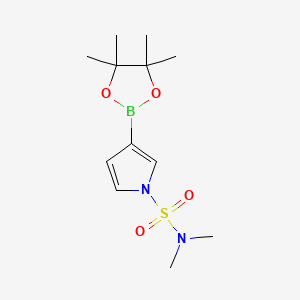 molecular formula C12H21BN2O4S B580909 N,N-Dimethyl-3-(4,4,5,5-tetramethyl-1,3,2-dioxaborolan-2-yl)-1H-pyrrole-1-sulfonamide CAS No. 1256360-13-0