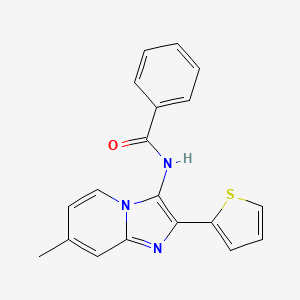 molecular formula C19H15N3OS B5809131 N-[7-methyl-2-(thiophen-2-yl)imidazo[1,2-a]pyridin-3-yl]benzamide 