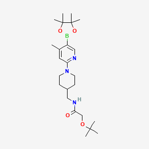 molecular formula C24H40BN3O4 B580920 2-tert-butoxy-N-((1-(4-Methyl-5-(4,4,5,5-tetraMethyl-1,3,2-dioxaborolan-2-yl)pyridin-2-yl)piperidin- CAS No. 1352136-31-2