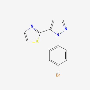 molecular formula C12H8BrN3S B580924 2-(1-(4-bromophenyl)-1H-pyrazol-5-yl)thiazole CAS No. 1269292-35-4