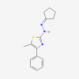 molecular formula C15H17N3S B5809340 N-(cyclopentylideneamino)-5-methyl-4-phenyl-1,3-thiazol-2-amine 