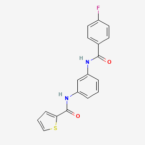 molecular formula C18H13FN2O2S B5809374 N-(3-{[(4-fluorophenyl)carbonyl]amino}phenyl)thiophene-2-carboxamide 