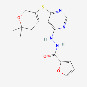 molecular formula C16H16N4O3S B5809399 N'-(12,12-dimethyl-11-oxa-8-thia-4,6-diazatricyclo[7.4.0.02,7]trideca-1(9),2,4,6-tetraen-3-yl)furan-2-carbohydrazide 
