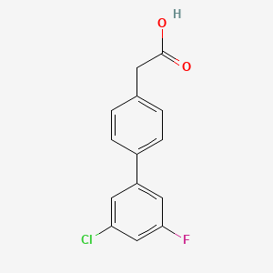 molecular formula C14H10ClFO2 B580940 4-(3-Chloro-5-fluorophenyl)phenylacetic acid CAS No. 1334499-97-6