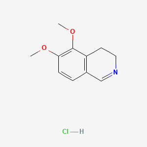 molecular formula C11H14ClNO2 B580941 Isoquinoline, 3,4-dihydro-5,6-dimethoxy-, hydrochloride CAS No. 75877-71-3