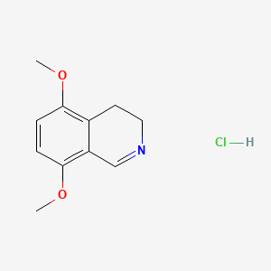 molecular formula C11H14ClNO2 B580942 5,8-Dimethoxy-3,4-dihydroisoquinoline;hydrochloride CAS No. 29983-76-4