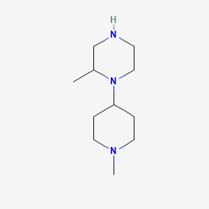 molecular formula C11H23N3 B580943 2-Methyl-1-(1-methylpiperidin-4-yl)piperazine CAS No. 1267350-91-3