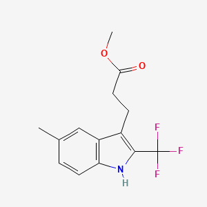 molecular formula C14H14F3NO2 B580946 Methyl 3-(5-methyl-2-(trifluoromethyl)-1H-indol-3-yl)propanoate CAS No. 1223418-36-7