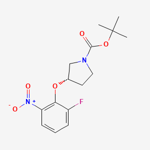 molecular formula C15H19FN2O5 B580947 (S)-tert-Butyl 3-(2-fluoro-6-nitrophenoxy)pyrrolidine-1-carboxylate CAS No. 1233860-33-7